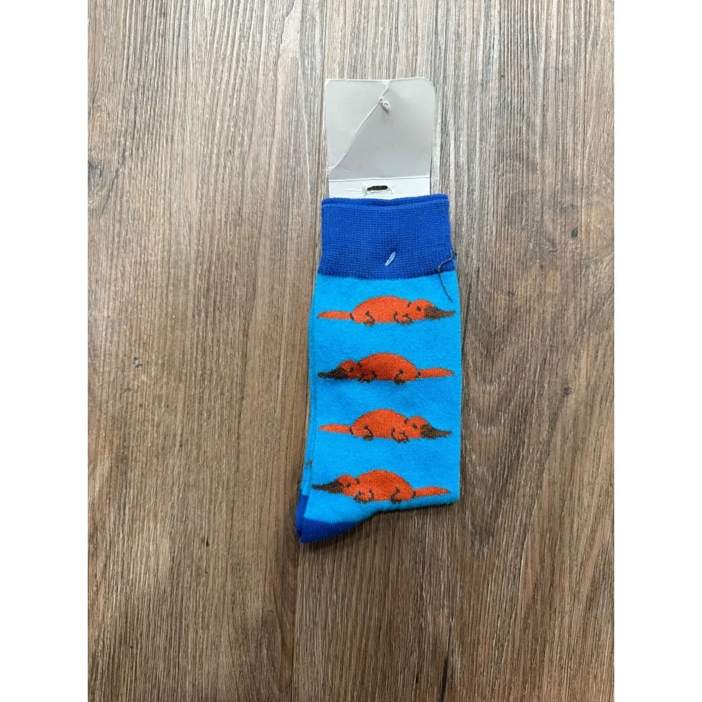 Sock Exchange Platypus Pattern Blue Novelty Crew Socks SE0002 One Size New